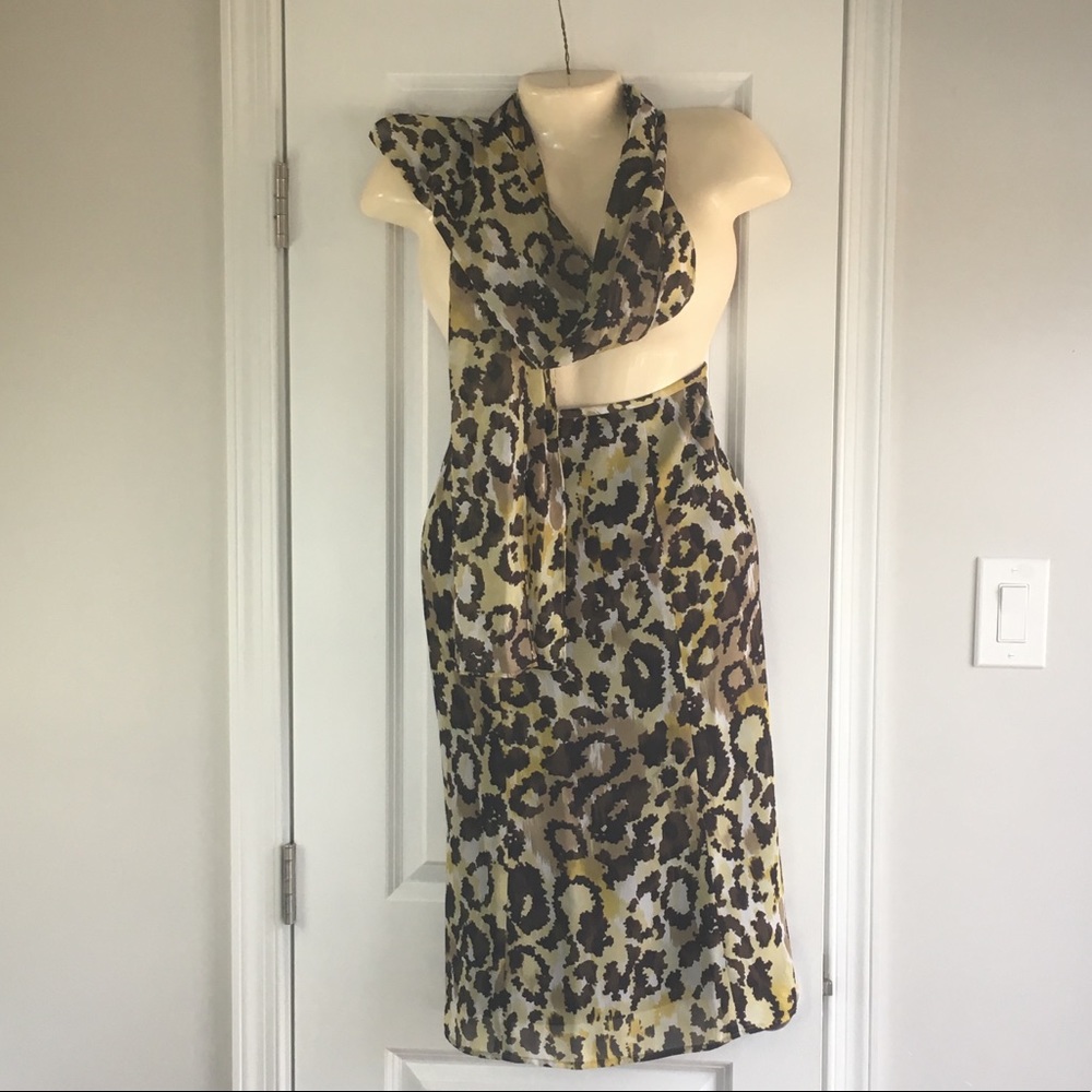 Evan-Picone Skirt 14 Brown Leopard A-Line Career